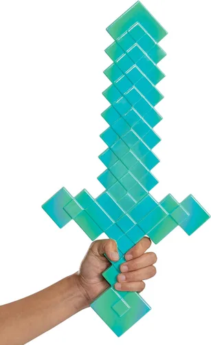 Vista 3 de Minecraft - Accesorio de disfraz de espada de diamante de Minecraft Azul