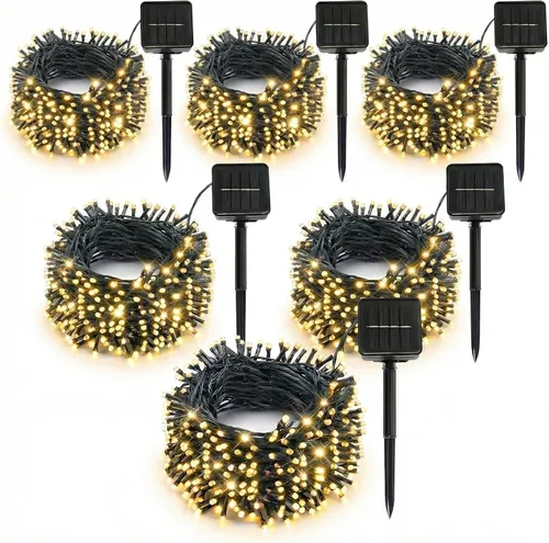 Vista 13 de SyouHome - Guirnalda de luces solares para exteriores, paquete de 6 600 luces LED solares de Navidad Varios