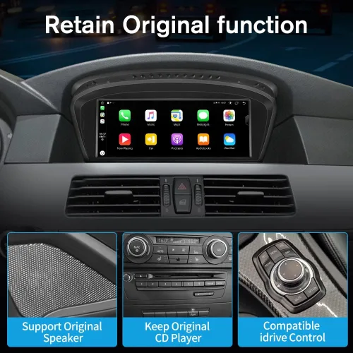 Vista 10 de Pantalla de radio de coche Junsun para BMW 3 5 Series E60 E90 E93 2004-2008 CIC System