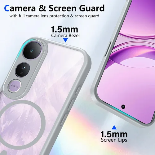 Vista 658 de Funda magnética transparente compatible con Xiaomi 17T, color negro 2 en 1 PC + TPU cubierta de teléfono a prueba de golpes, carcasa protectora