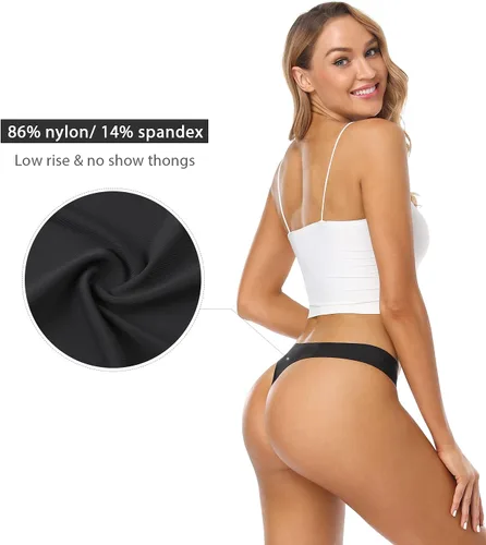 Vista 3 de Bragas Wealurre de microfibra, cintura baja, tanga invisible, para mujer