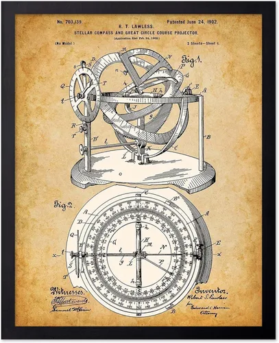 Vista 30 de Poster Master Póster celestial – Impresión del mapa de las estrellas – Regalo para astronomía, fanáticos lunares – Arte vintage para el hogar