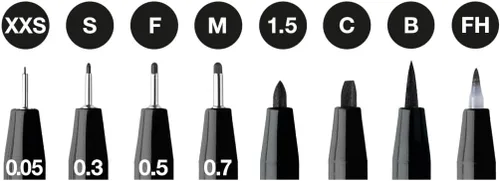 Vista 3 de Faber-Castell Pluma artística PITT con tinta india - paquete de 8 - color 199 negro - XXS, S, F, M, B, C, 1.5, Fude Hard, (167158)