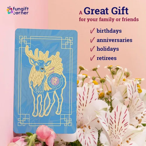 Vista 6 de Sky Deer Spirit Essence - Tarjeta de amuleto de esencia de Feng Shui, símbolo de vitalidad y rejuvenecimiento, regalo de Feng Shui, tarjeta