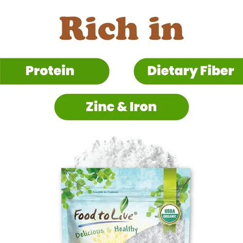 Vista 5 de Food to Live Coco orgánico fino rallado, 12 onzas, sin OMG, crudo, sin azúcar, sin sulfatar, desecado, carne afeitada. Vegana, Keto, Kosher, a
