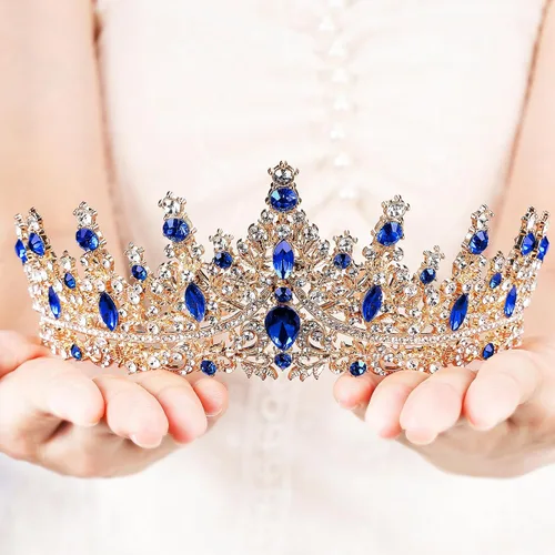 Vista 23 de Tiara para mujer, coronas de reina de cristal, tiaras de princesa con diamantes de imitación, accesorios para el cabello real perfectos para Plateado