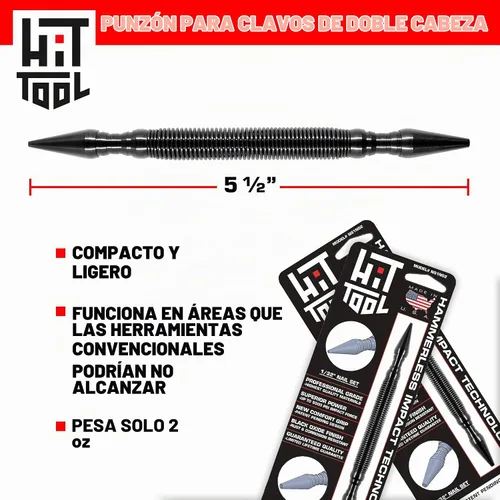 Vista 4 de HIT Tool - Fijador de uñas 2 en 1 - Doble punta con resorte cargado