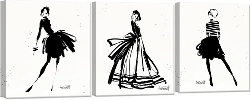 Vista 20 de Arte Gracioso de Baño en Lona para Pared en Blanco y Negro Juego de Inodoro y Tina Cartel Impreso en 3 Piezas Pintura de Citas de Baño Estilo Retro