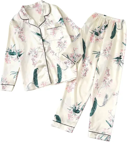 Vista 3 de SheIn - Conjunto de pijama para mujer de 7 piezas, conjunto que incluye camisola, camisa y antifaz