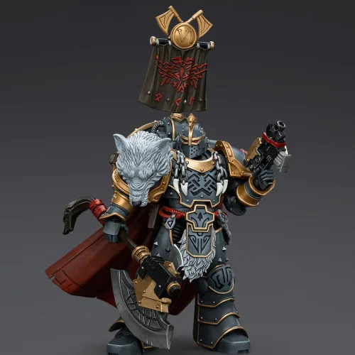 Vista 7 de JOYTOY Figuras de acción 1/18 Lobos Espaciales Legión Pretor con hacha de poder y escudo de combate 4.8 pulgadas, colección 30K, modelo de regalos