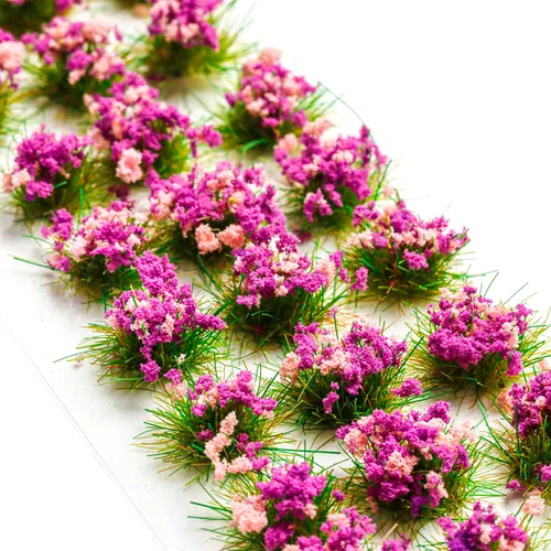 Vista 5 de 90 unidades de racimo de flores coloridas en miniatura para vegetación, grupos de vegetación estática, para tren, paisaje, ferrocarril, paisaje