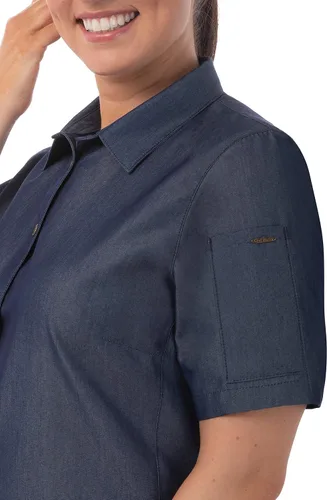 Vista 5 de Chef Works Camisa Detroit Denim para mujer
