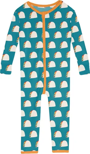Vista 15 de KicKee Baby & Toddler - Pijama de viscosa ultrasuave de bambú con patas abatibles y puños