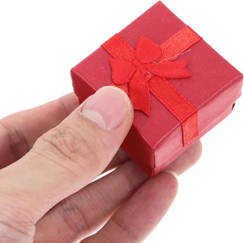 Vista 9 de Hemoton 24 cajas pequeñas de joyería rojas para anillos y aretes, cajas compactas para boda, compromiso, cumpleaños, aniversario, presentación
