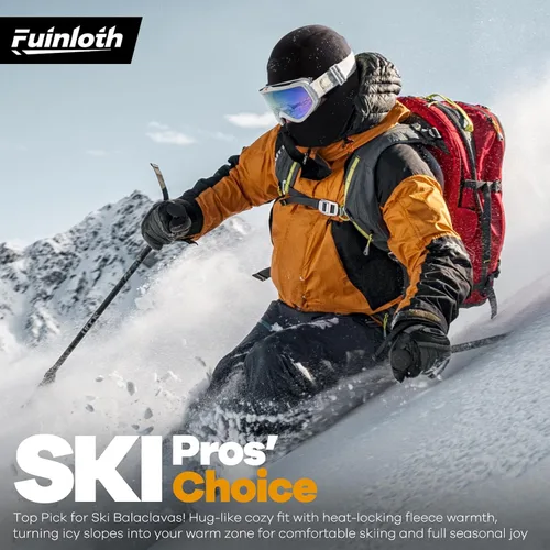 Vista 3 de Fuinloth Pasamontañas de Esquí Balaclava Pro, Pasamontañas a Prueba de Viento Térmico para Climas Fríos, Motocicleta para Hombres/Mujeres