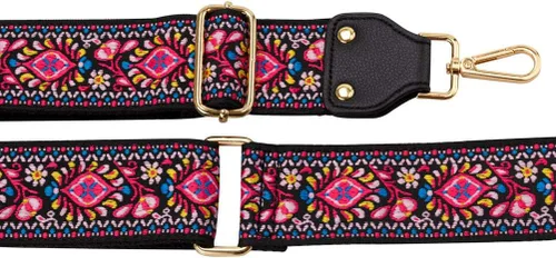 Vista 5 de Allzedream - Correa de repuesto ajustable estilo guitarra, bolsa cruzada de tela jacquard bordada