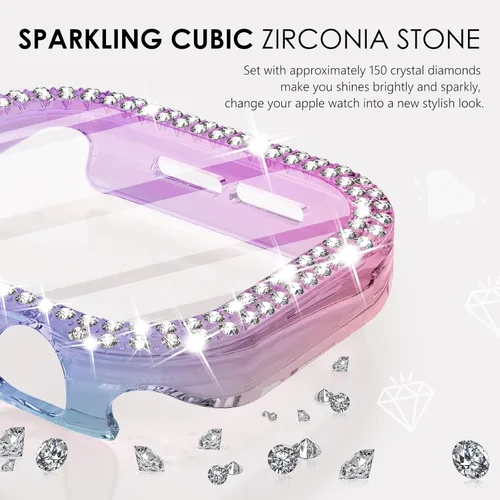Vista 127 de Surace Bling - Carcasa con protector de pantalla para Apple Watch Series 3, 2, 1 de 1.496 pulgadas