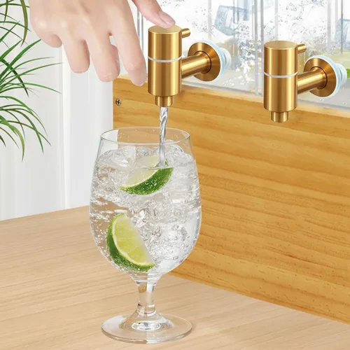 Vista 5 de Paquete de 2 dispensadores de bebidas de 2 galones, dispensador grande de bebidas con soporte de madera, dispensador de bebidas con núcleo de hielo
