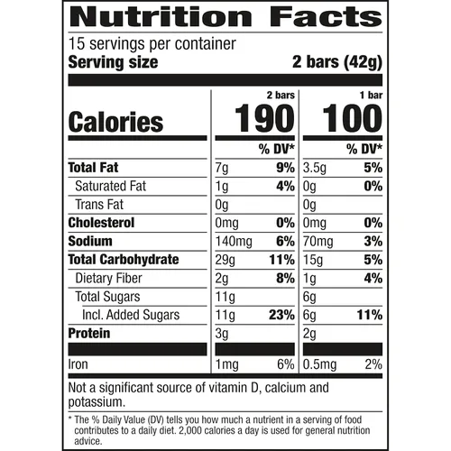 Vista 2 de Nature Valley Barras de granola crujientes, avena y miel, 30 unidades, 22.35 oz (15 bolsas) Avena integral con miel real, 0.78 oz de grano entero
