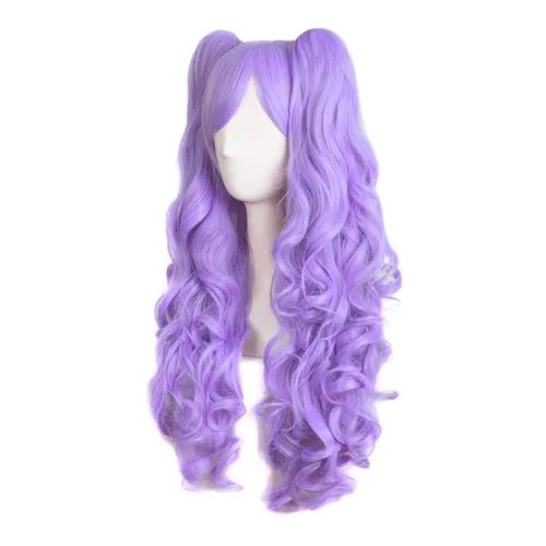 Vista 10 de Peluca MapofBeauty Lolita para disfraz, cabello largo, rizado, con coleta, Blanco