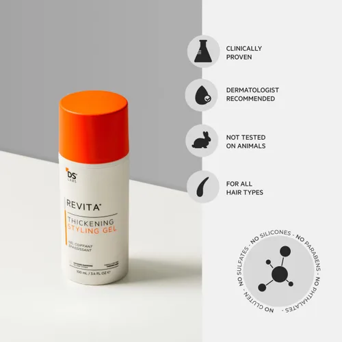 Vista 5 de DS Labs - Gel de peinado Revita para todo tipo de cabello, para hombres y mujeres, agarre medio, acabado voluminizador y de aspecto más grueso, a