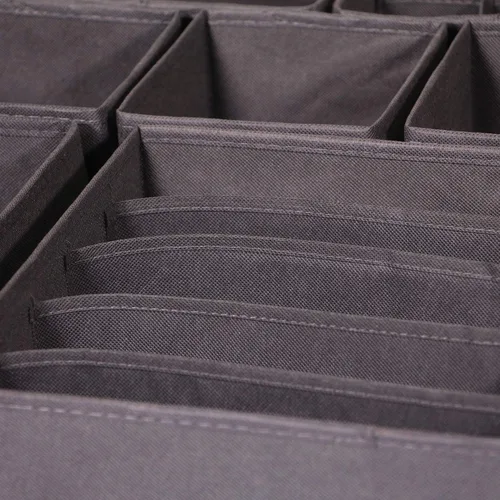 Vista 6 de DIOMMELL Paquete de 4 cajas de almacenamiento de tela plegables para armario, aparador, cajón, cestas de tela, contenedores divisores para ropa