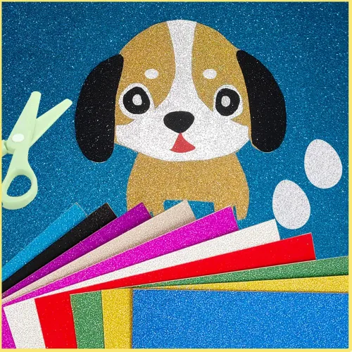 Vista 4 de SALEMAR Papel Cartulina con Purpurina Dorada, Cartulinas Brillantes para Cricut, Papel con Purpurina para Crear Tarjetas de Felicitación, Adornos