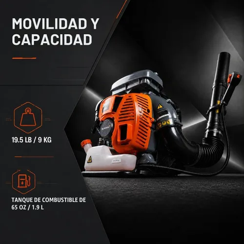Vista 6 de Schröder Soplador de hojas con mochila, a gas, SR‑6400L, motor de 3.7 hp