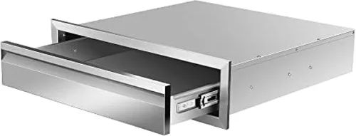 Vista 12 de Cajones de cocina para exteriores, cajones de acceso dobles para barbacoa de acero inoxidable con mango empotrado, cajones de isla para cocinas al