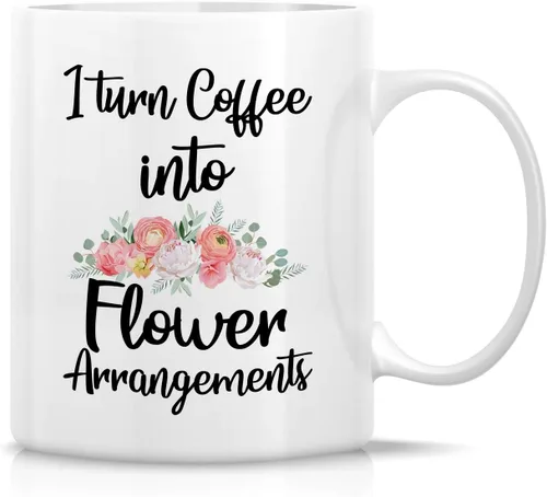 Vista 21 de Retreez Taza divertida – Florist cause Badass Miracle Worker isn't an Official Job Tittle Gardener - Tazas de café de cerámica de 11 onzas