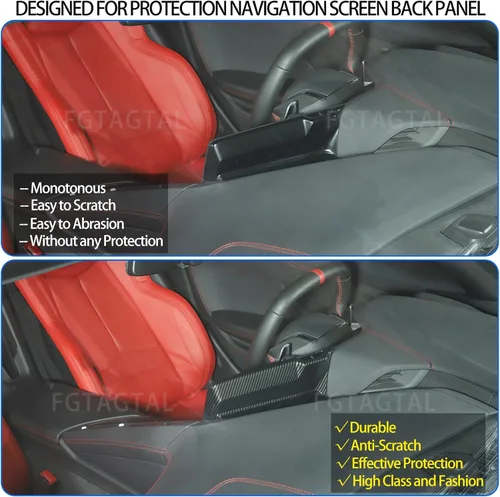 Vista 2 de Cubierta trasera de pantalla de navegación de consola central compatible con Chevrolet Corvette C8 Stingray 2020-2024, accesorios de cubierta
