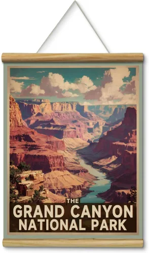 Vista 10 de Acadia National Park - Póster vintage de 12 x 16 pulgadas con marco de madera, colgador de cuerda, impresión artística retro de paisaje costero