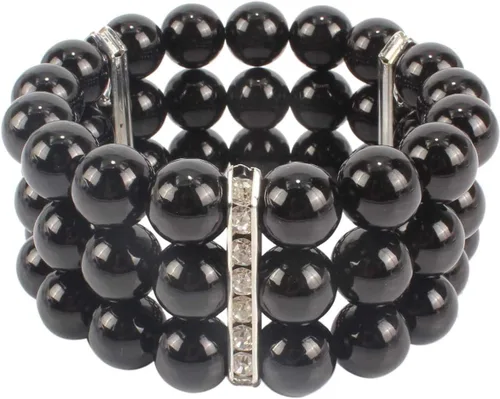 Vista 5 de KOSMOS-LI Collar de perlas de fantasía, con varias capas o líneas de perlas. Conjuntos de joyas de fantasía.