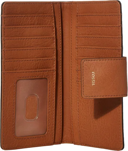 Vista 5 de Fossil - Cartera de piel Logan con lengüeta de bloqueo de interferencia de radiofrecuencia para mujer
