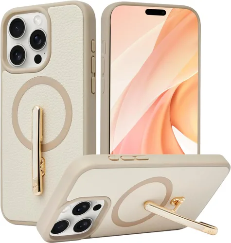 Vista 16 de CUSTYPE Funda para iPhone 13 Pro Max de 6.7 pulgadas con soporte, funda de cuero delgada con soporte de 2 vías, compatible con MagSafe, funda