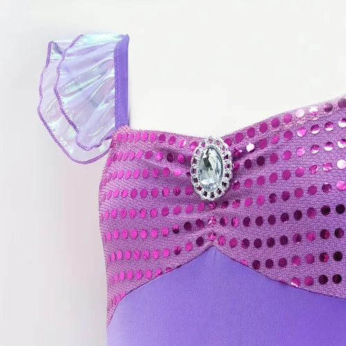 Vista 5 de Avady Disfraz de princesa para niñas, disfraz de princesa con accesorios