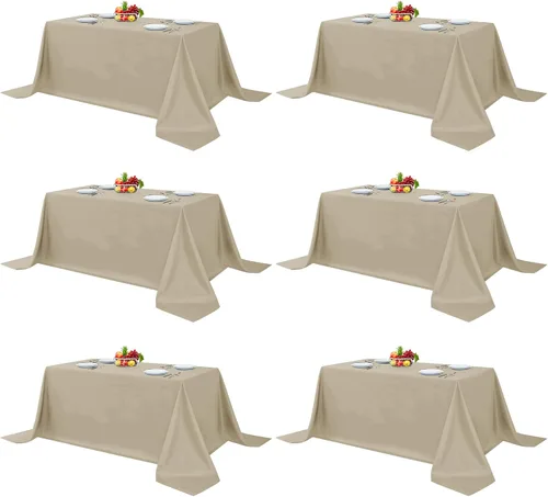 Vista 20 de Fitable - Paquete de 8 manteles rectangulares: telas de mesa lavables, resistentes a las manchas y sin arrugas, cubiertas de mesa reutilizables