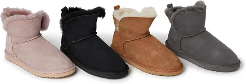 Vista 6 de Fireside by Dearfoams Botas plegables unisex de lana de oveja Bunbury para interiores y exteriores a la moda