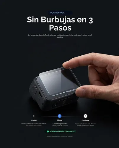 Vista 5 de iDaPro Protector de pantalla para Insta360 GO Ultra [3 piezas], vidrio templado, dureza 9H, arañazos, antiburbujas, fácil instalación
