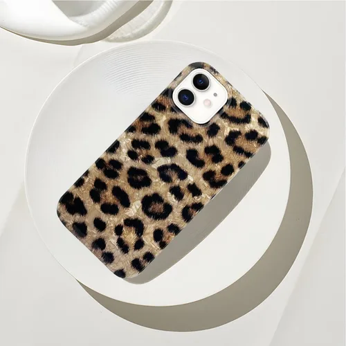 Vista 2 de J.west Funda compatible con iPhone 11, funda para iPhone 11, suave y brillante estampado de leopardo perlado con diseño de animales para mujeres