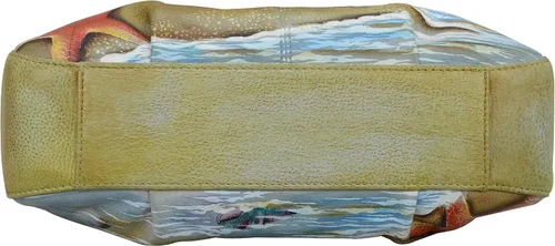 Vista 5 de Anuschka - Hobo para mujer, piel auténtica, pintado a mano, exterior