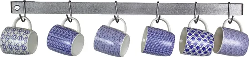 Vista 6 de Enclume Premier - Estante para ollas de pared para utensilios de 30 pulgadas, acero martillado