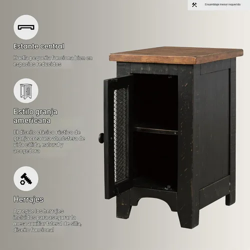 Vista 8 de Signature Design by Ashley Valebeck - Mesa auxiliar para silla con Negro