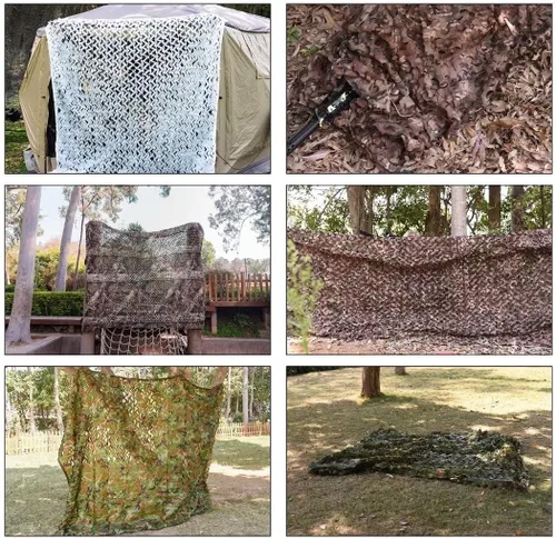 Vista 6 de LOOGU - Red de camuflaje militar para caza y acampada, 6.5 x 10 pies, 6.5 x 26 pies, 10 x 10 pies, 10 x 13 pies, 10 x 16.5 pies, 13 x 16.5 pies
