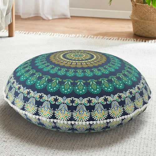 Vista 14 de Codi - Cojín de suelo para meditación, grande y redondo para adultos, diseño bohemio de mandala para exteriores, chimenea, yoga, sala de estar, 32