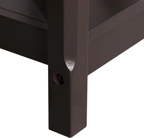 Vista 8 de Yaheetech X-Design - Juego de 2 mesas auxiliares para sofá con estante de almacenamiento, soporte lateral de 2 niveles, mesa pequeña para sala