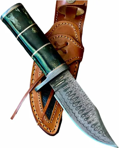Vista 10 de Poshland BC-69 Cuchillo Skiner de Acero de Damasco Hecho a Mano de 5.50 Pulgadas Full Tang