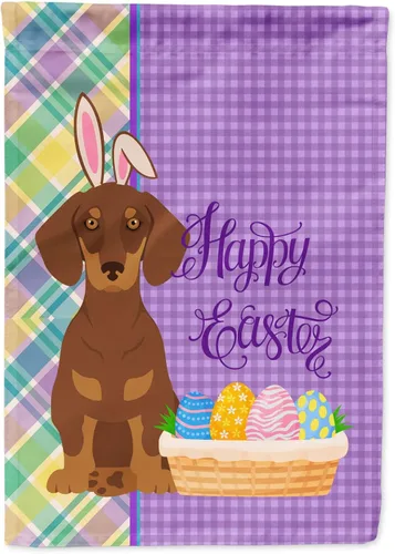 Vista 15 de Caroline's Treasures WDK4925GF Bandera de Pascua Airedale Terrier negra y tostada, tamaño jardín, bandera decorativa para patio exterior, patio