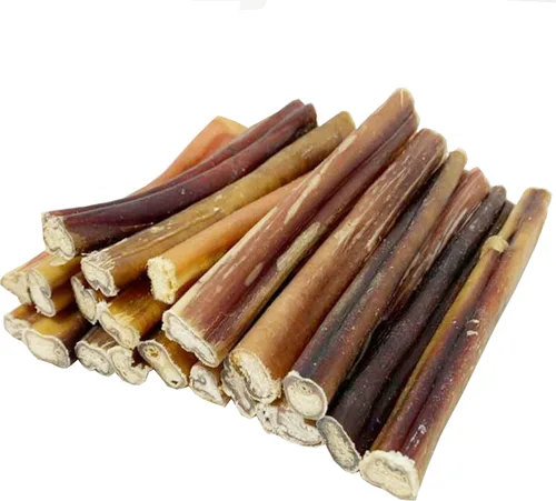 Vista 2 de BULLYSTICKS & MORE Bully Sticks de 6 pulgadas (regulares, paquete de 16 unidades), palitos para perros medianos 100% carne de res alimentada