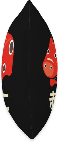Vista 2 de Visit Japan Tradition Akabeko Legendary Cow Goods Japan Akabeko Legendary Cow de Aizu Fukushima - Almohada de juguete de recuerdo, 16 x 16 pulgadas